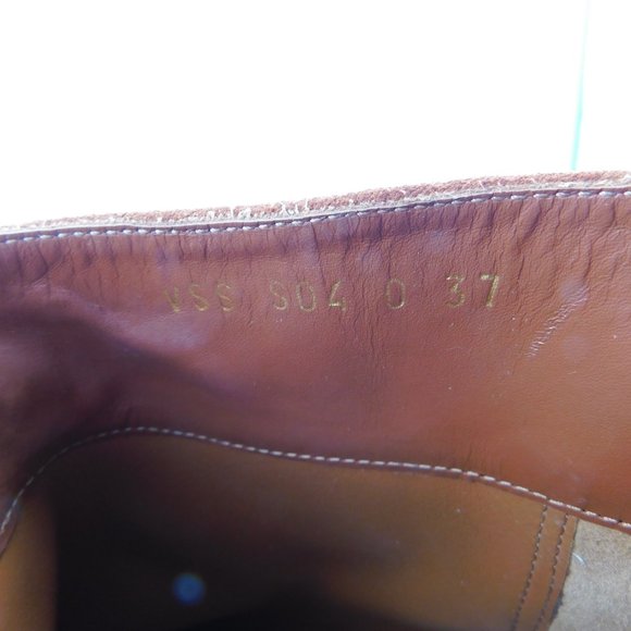 New VALENTINO Rockstud Brown Suede Western Bootie 37 - Picture 10 of 11